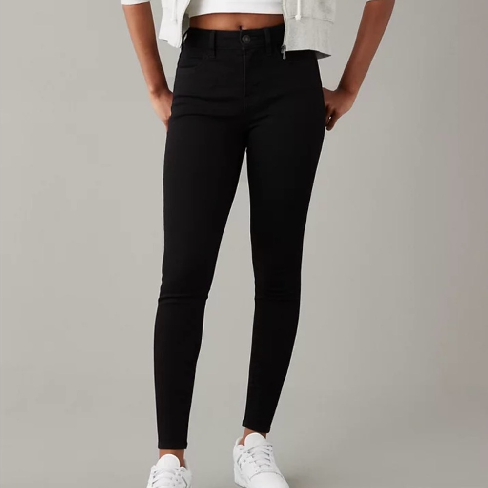 Black American Eagle Hi Rise Jeggings